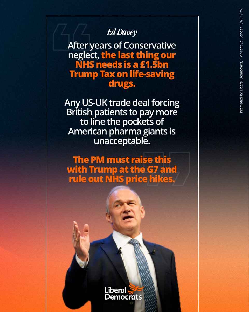 After years of Conservative neglect, the last thing our NHS needs is a £1.5bn Trump Tax on life-saving drugs.

The PM must rule out NHS price hikes.