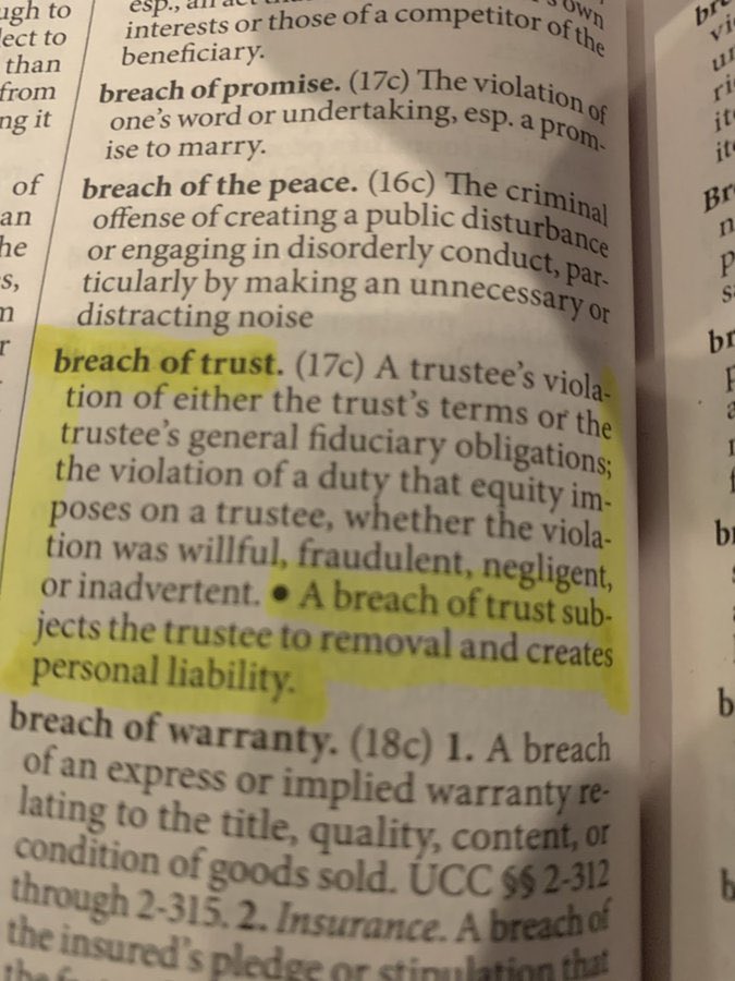 <a href="/CelestialGiftz/">Celestial Wayne</a> Trustee's and servants are duty bound to obey the trust indenture, or they are personally liable.