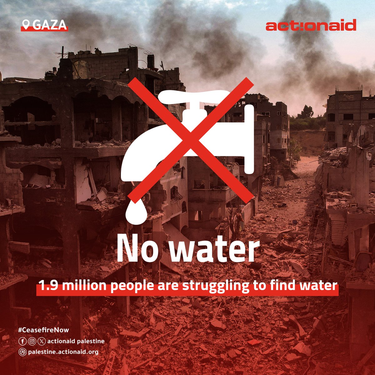 Families in #Gaza struggle to get #water due to severe water shortages after desalination plants were shut down or targeted by bombing &amp;ongoing siege.Women &amp;girls face a severe hygiene crisis due to shortages of hygiene supplies&amp; clean water 
#CeasefireNow #LiftTheSiege #LetAidIn