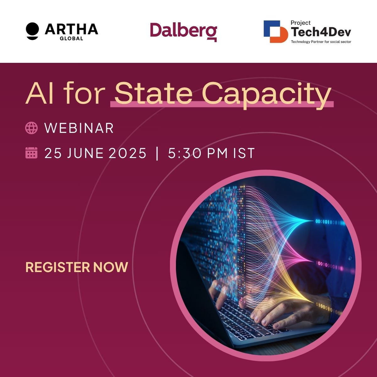 Dalberg (@dalbergtweet) on Twitter photo Join our webinar on "AI for State Capacity" exploring how AI can boost public sector productivity, ease admin burdens, & improve last-mile service delivery.
🗓️ June 25, 2025 | 5:30 PM IST
đź”— Register here: bit.ly/3SN8fAk
<a href="/Artha__Global/">Artha Global</a> Join our webinar on "AI for State Capacity" exploring how AI can boost public sector productivity, ease admin burdens, & improve last-mile service delivery.
🗓️ June 25, 2025 | 5:30 PM IST
đź”— Register here: bit.ly/3SN8fAk
<a href="/Artha__Global/">Artha Global</a>
