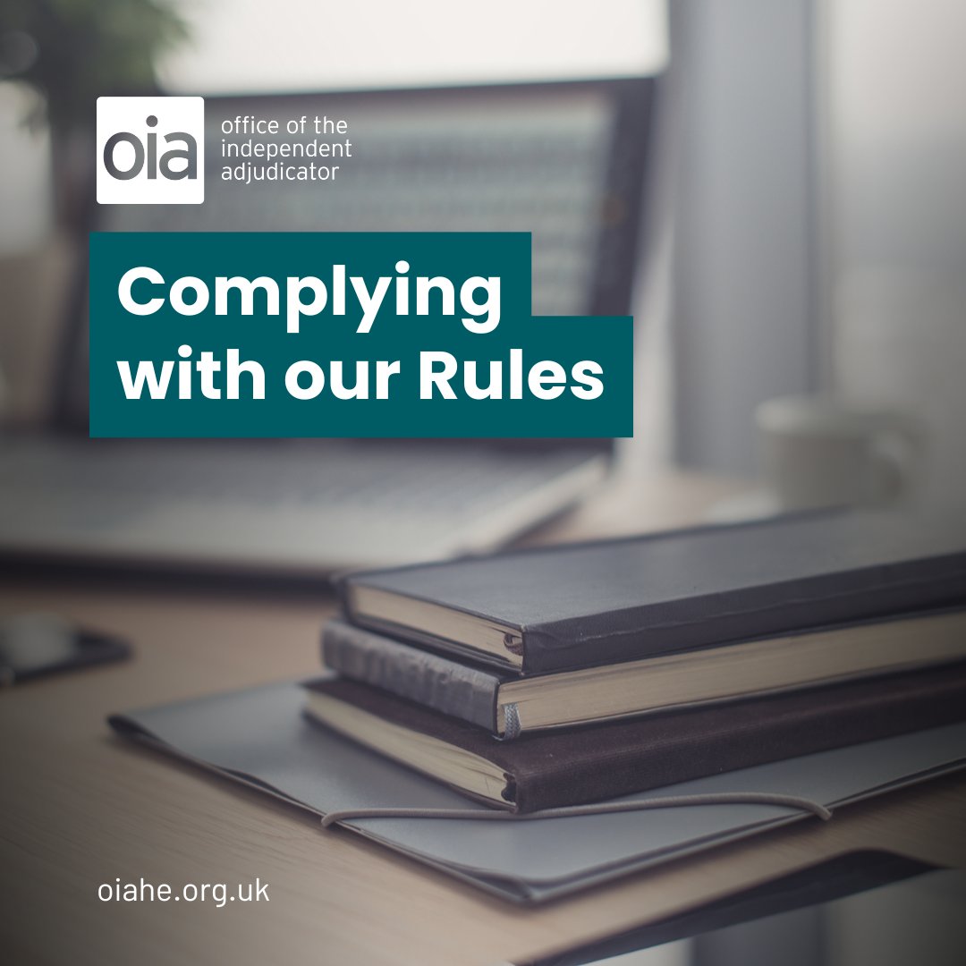 As an ombuds scheme our case-handling processes and our work to share learning from complaints is generally informal. But we do have some more formal requirements that are set out in our Rules.  

Learn more
oiahe.org.uk/providers/comp…