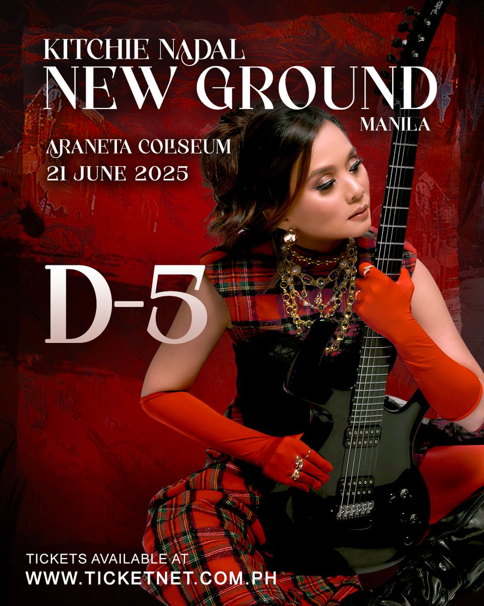 [𝗗-𝟱] 𝗞𝗜𝗧𝗖𝗛𝗜𝗘 𝗡𝗔𝗗𝗔𝗟: 𝗡𝗘𝗪 𝗚𝗥𝗢𝗨𝗡𝗗 𝗠𝗔𝗡𝗜𝗟𝗔

Only 5 days to go til we return to the big stage with a full live band, timeless OPM hits, and SURPRISE GUESTS joining us. 🎶

🎟️ ticketnet.com.
ph/event-detail/Kitchie-Nadal-Manila-2025