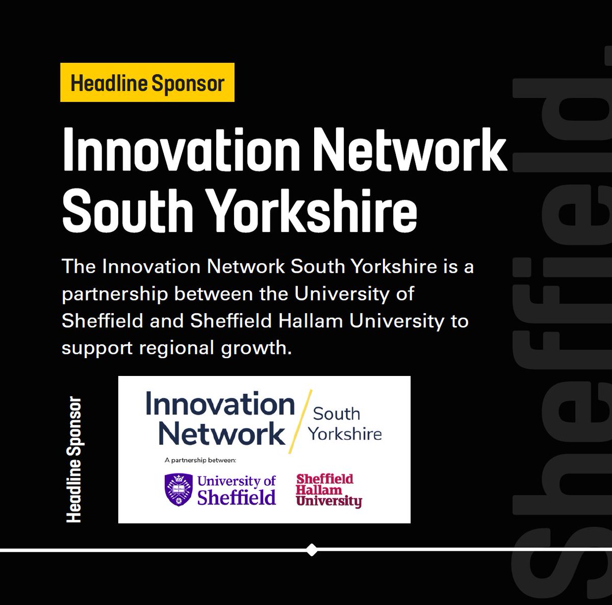 sheffchamber's tweet photo. One week to go!

You have just one week to apply for the Sheffield Business Awards!

...And we are delighted to announce the headline sponsor of the event is @InnovNetworkSY. A collaboration between @sheffhallamuni and @sheffielduni

Apply 👉 https://t.co/SmZTfJHpHQ https://t.co/t2DnPx0314