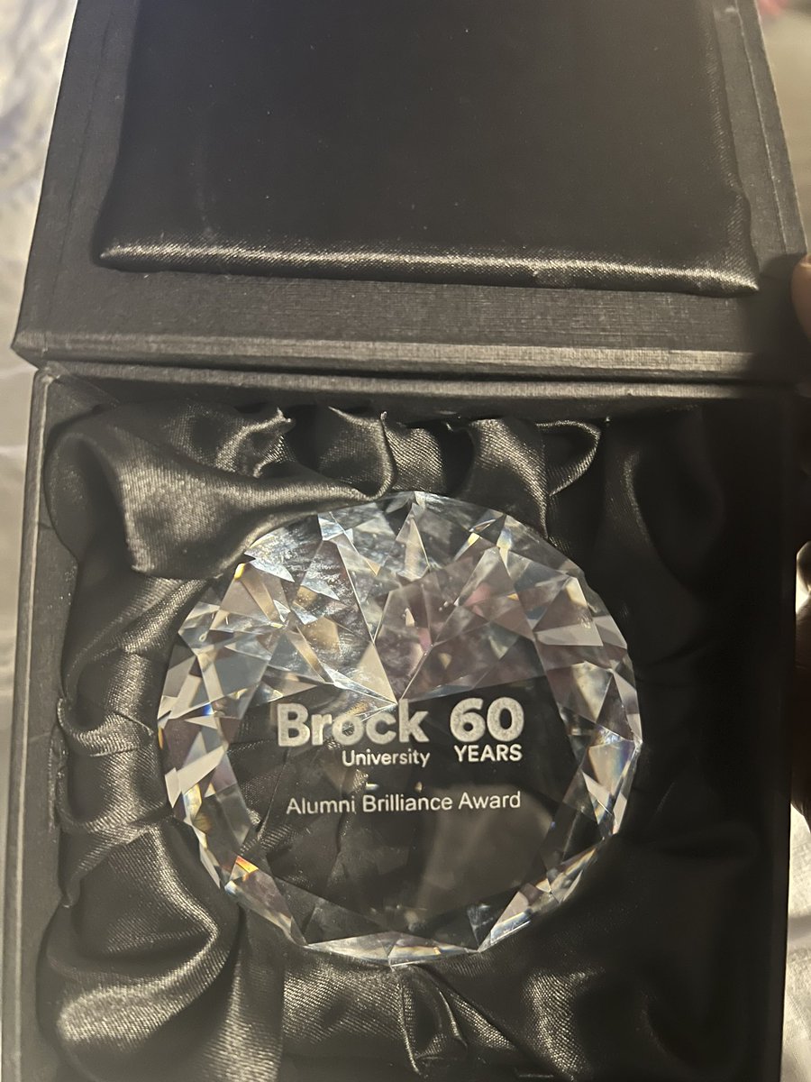 Honoured to receive the  <a href="/BrockUniversity/">Brock University</a> Alumni Brilliance  Award! Grateful to be one of 60 alumni recognized on this special anniversary. Surgite! 🌟 # Brock Brillance  #AlumniPride <a href="/brockalum/">Isaac B</a>