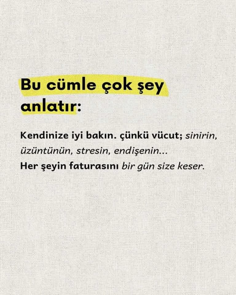 Sen.de kendine iyi bak