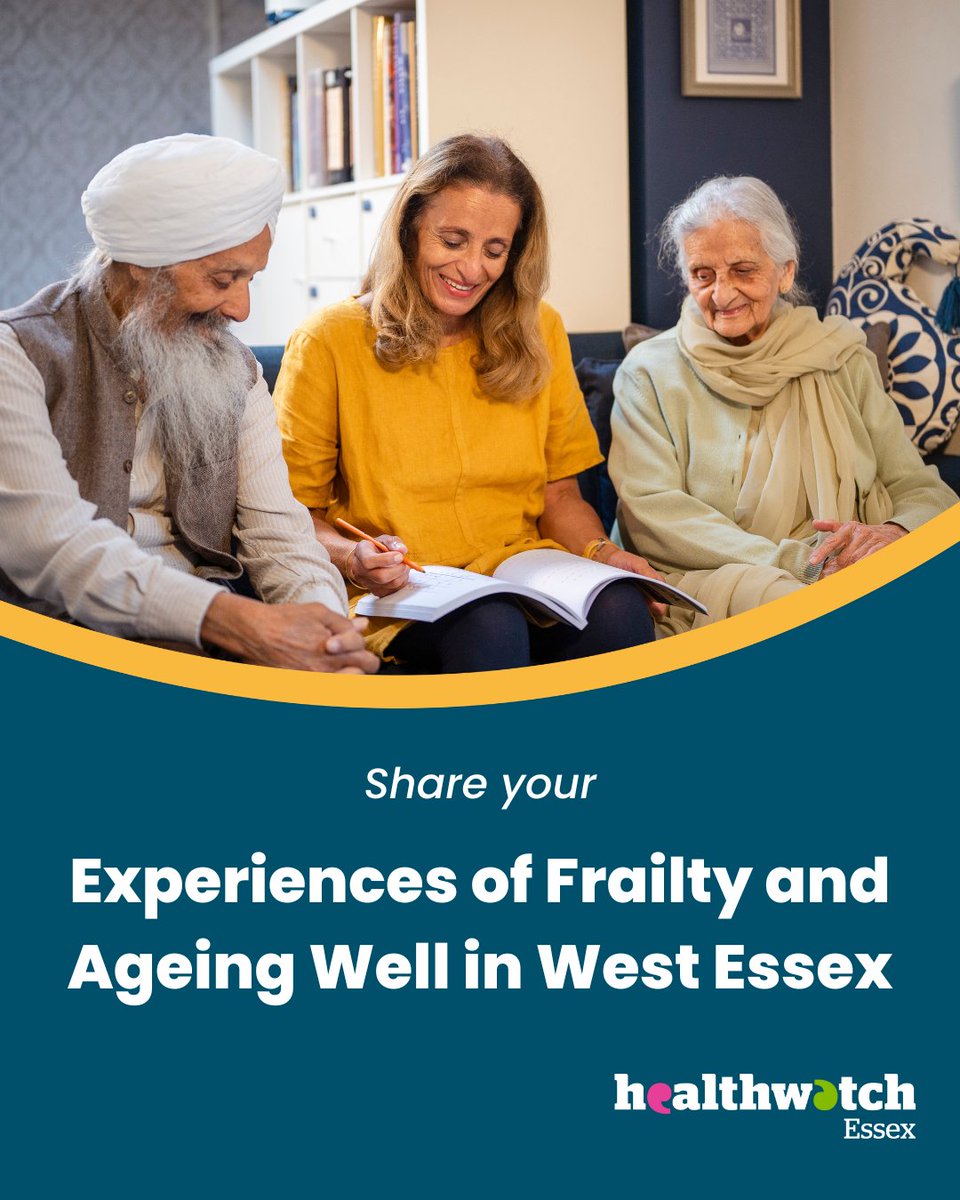 Do you live in West Essex and have experience of frailty?

Share your experiences here - healthwatchessex.org.uk/2025/06/experi…