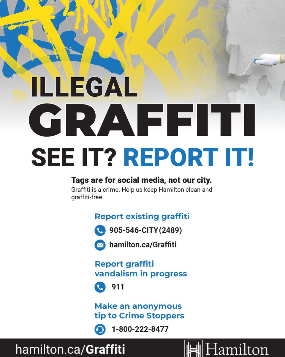 The City of Hamilton has launched a new awareness campaign to tackle illegal graffiti as part of its continued commitment to community safety, beautification, and well-being. The campaign focuses on removing and preventing unauthorized graffiti and encouraging residents to get