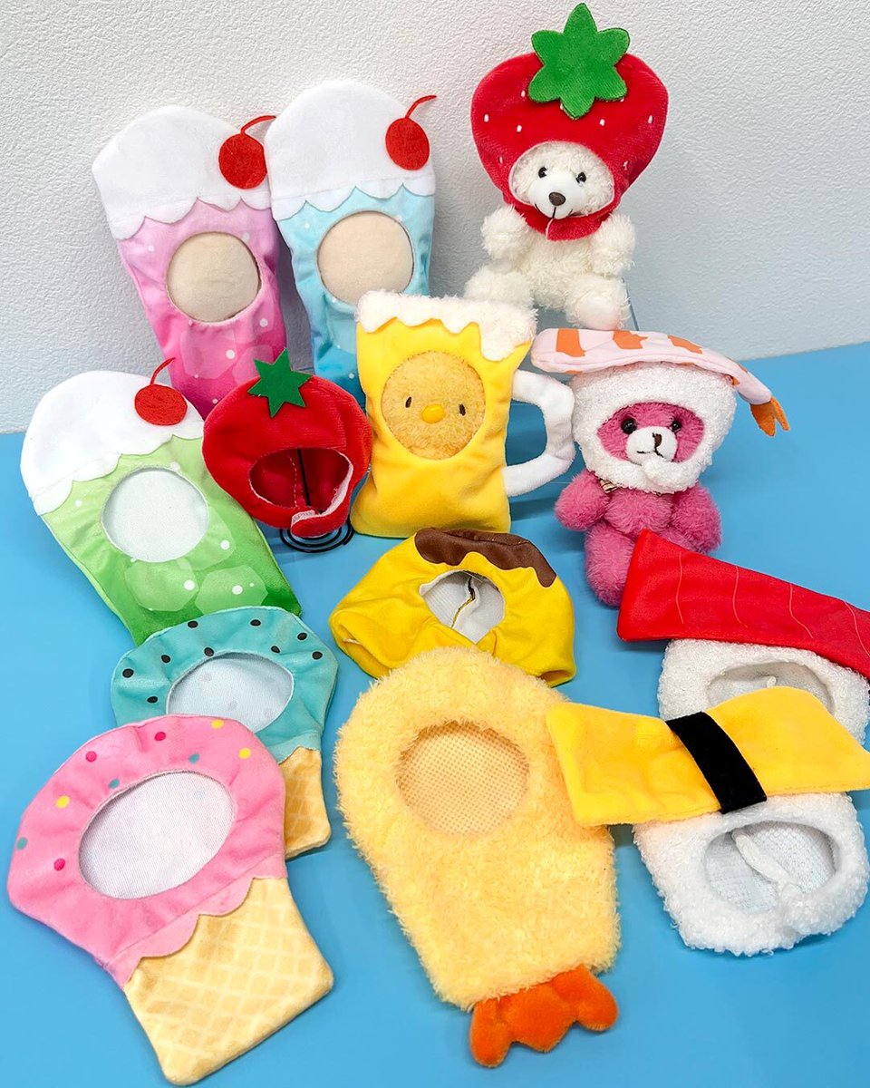 ＼ 6/20(金)発売🍓／
ぬいぐるみ用着ぐるみ🍮

夏らしい食べ物デザイン🍤🍺

🍣店頭販売：6/20(金)～入荷順次
※入荷のタイミングは各店舗によって異なります
　最新情報は各店舗のXにてご確認ください

🍣WEB先行予約：実施中
thankyoumart.jp/collections/nu…
※各商品上限数に達し次第、受付終了となります