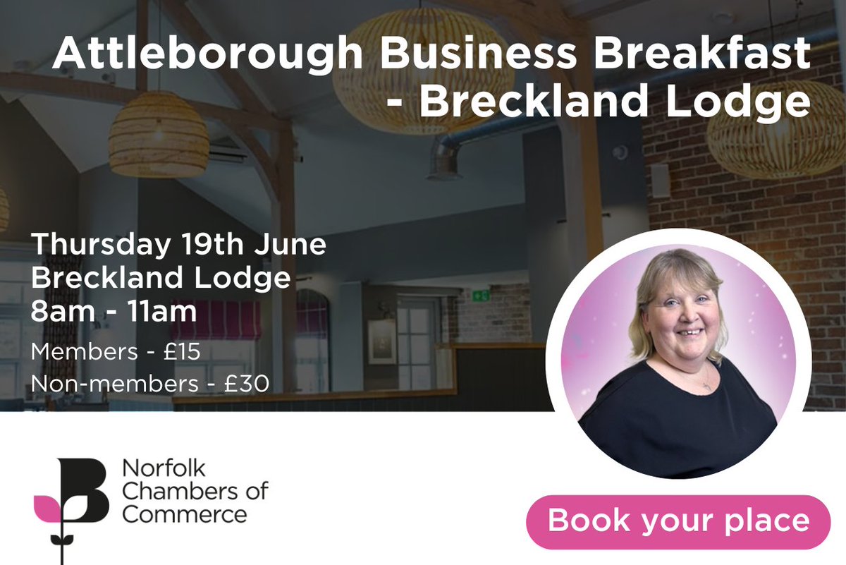 📢 Last chance to book! 📢

Book your place now to join us in Attleborough for our next Business Breakfast this Wednesday!

More info and tickets here: ow.ly/GKw750VZVpE

👉 What you need is what we do. #NorfolkChambers