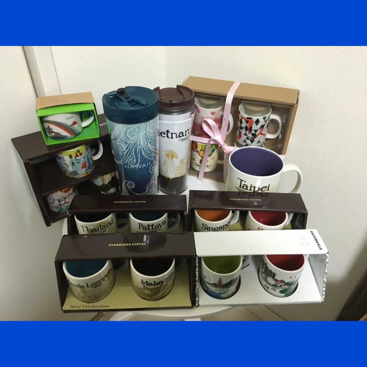 2020年までは、海外タンブラーやマグカップも集めてまして、この写真は、2016年の写真です☕️✨更に増えてました。時が経つのは早いですが、色々整理していかないとです☕️✨

今月も14日に癒着性イレウスを発症し、自力でなんとかましになりましたが、本日病院に🏥でも何にも手はなく今もお腹が痛い💦