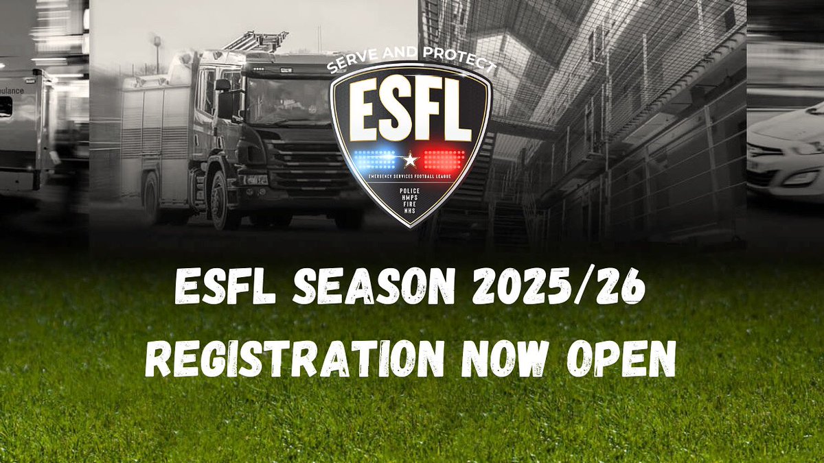 Emergency Services Football League (@esfl20) on Twitter photo 🚨 Registration Now Open for the <a href="/serveandprotect/">Serve & Protect</a> ESFL 2025/26 Season!
🗓 Deadline to register: 1st July 2025
📩 For more information or to register, contact us at: info@esfl.co.uk
Don’t miss your chance to join the ESFL. It really is the only league of its kind in the UK! 🚨 Registration Now Open for the <a href="/serveandprotect/">Serve & Protect</a> ESFL 2025/26 Season!
🗓 Deadline to register: 1st July 2025
📩 For more information or to register, contact us at: info@esfl.co.uk
Don’t miss your chance to join the ESFL. It really is the only league of its kind in the UK!