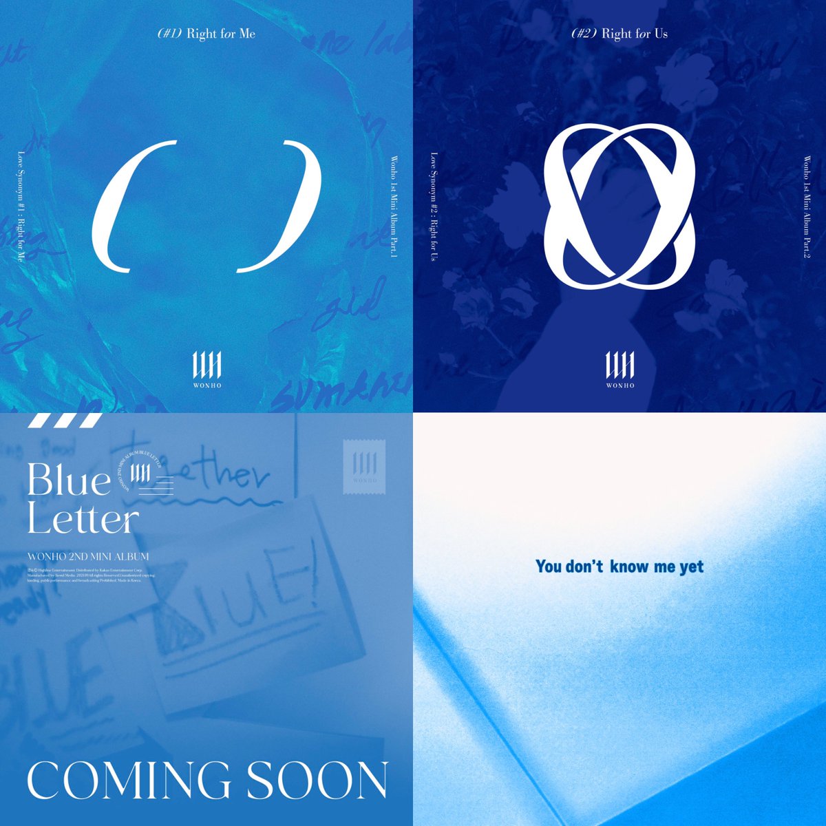 wongust_d's tweet photo. The consistent blue colour in Wonho’s discography reminds me about Wonho mentioning he sees wenee as the colour blue because of his synesthesia 🥺💙 #원호 #WONHO https://t.co/h9KAhbbVSl