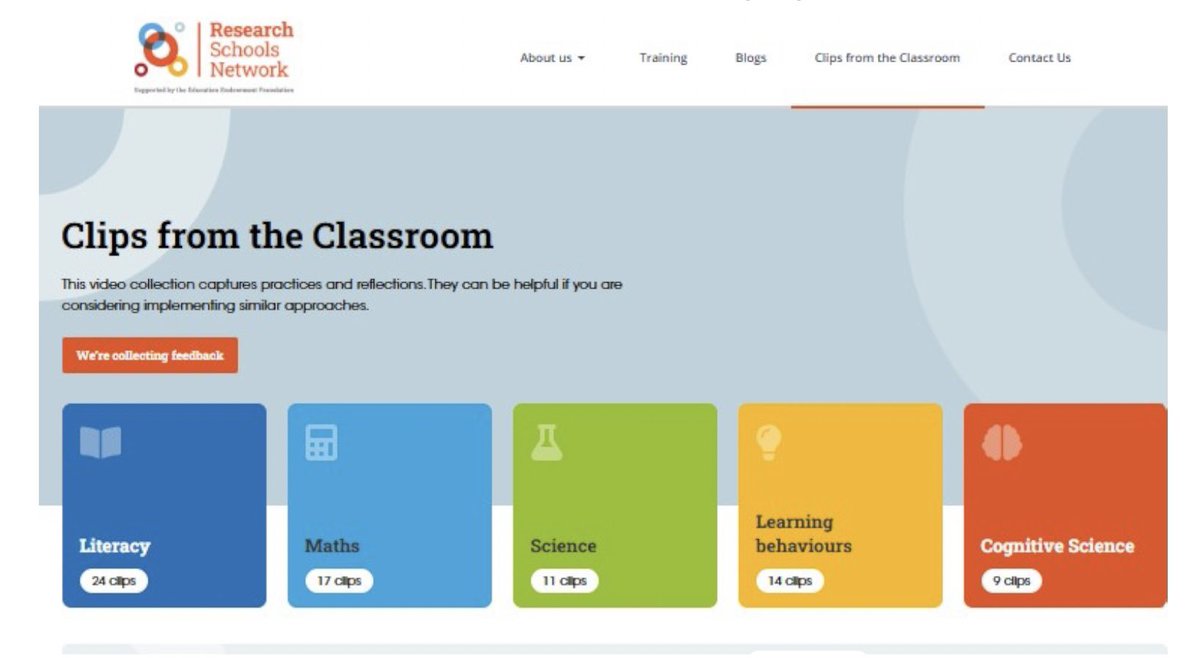 Sarah Mullins FCCT (@sarahlmullins1) on Twitter photo 👀🌟New clips from the classroom now available!
Check out this fantastic resource from the <a href="/EducEndowFoundn/">EEF</a> <a href="/rs_network/">Research Schools Network</a> showcasing real evidence informed classroom practice across early years, schools, and 16–19 settings
Access the clips here: researchschool.org.uk/clips-from-the… 👀🌟New clips from the classroom now available!
Check out this fantastic resource from the <a href="/EducEndowFoundn/">EEF</a> <a href="/rs_network/">Research Schools Network</a> showcasing real evidence informed classroom practice across early years, schools, and 16–19 settings
Access the clips here: researchschool.org.uk/clips-from-the…