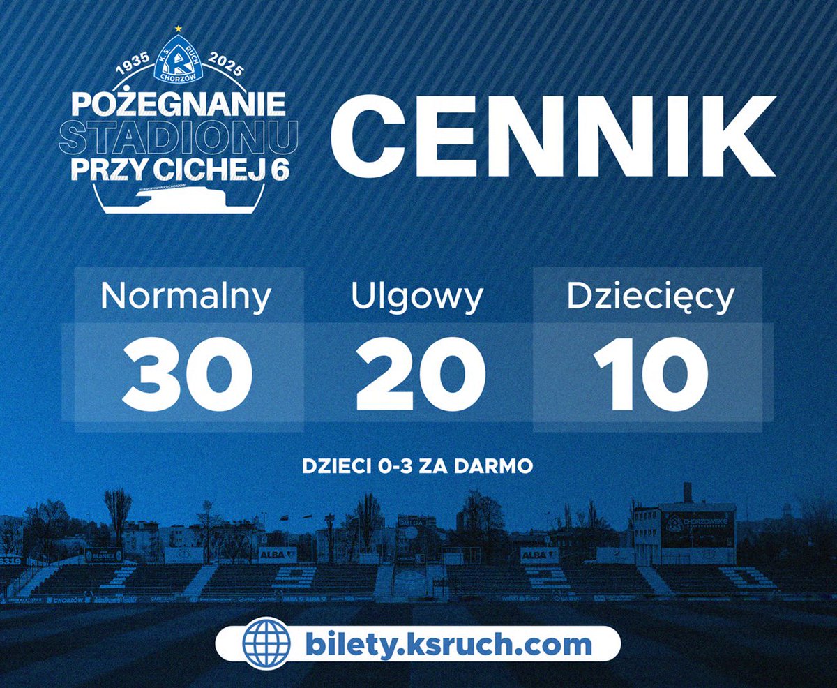 Kto już ma bilet na pożegnanie stadionu? Sprzedaż trwa 😉
➡️ niebiescy.pl/index.php?id=3…