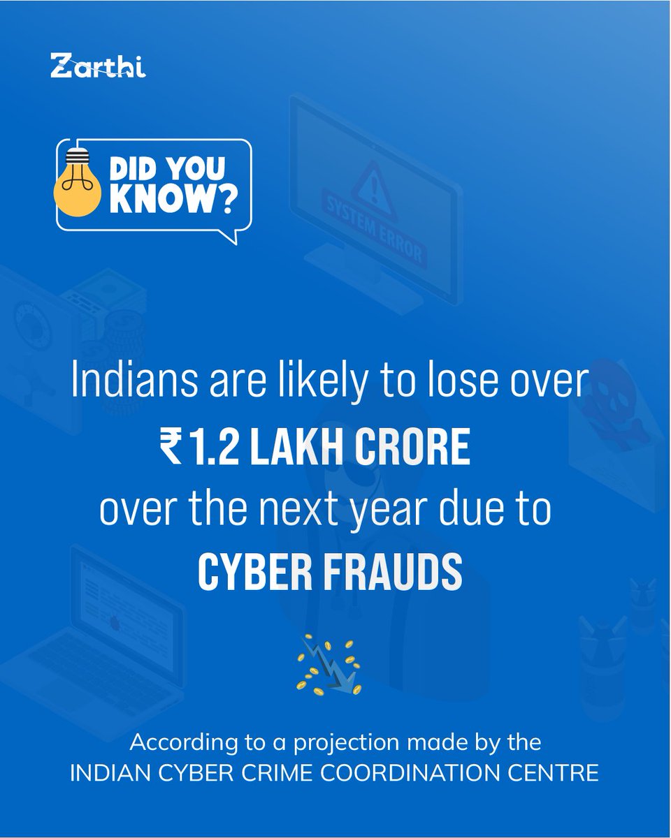 ZarthiOfficial's tweet image. Think your business is safe online? Spoiler: It might not be.
India is set to lose over ₹1.2 lakh crore to cyber fraud this year.
Here&apos;s the good news: Zarthi’s giving you a FREE Cybersecurity Assessment.
#CyberSecurity #DataDefense #Zarthi #YourBusinessSarthi