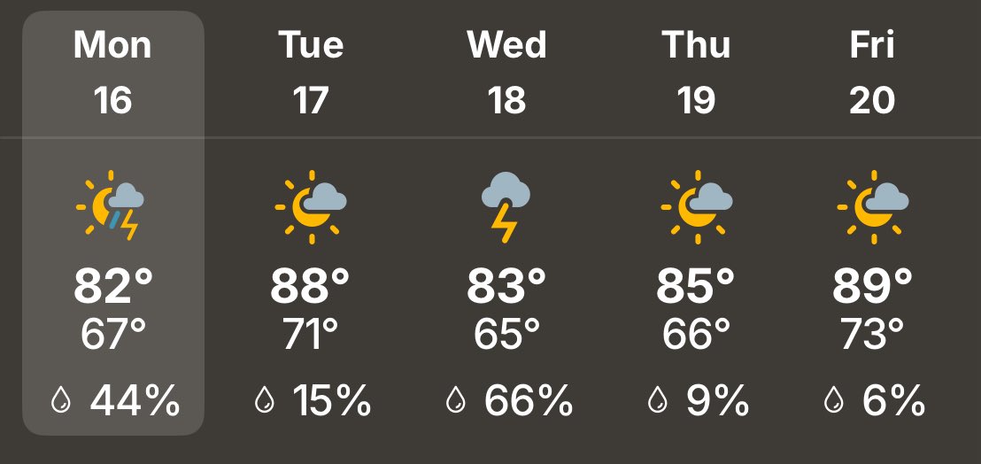 Temperatures will climb into the 90’s by the weekend with some showers mid week.