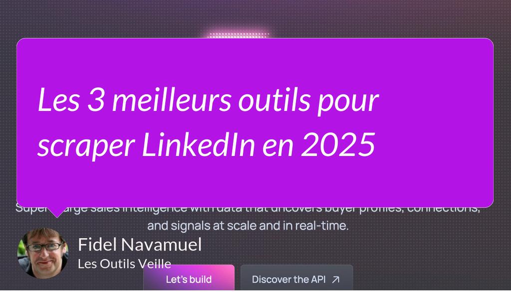 "Ces solutions répondent à un besoin croissant d'efficacité dans la génération de leads qualifiés, tout en jonglant avec les restrictions de plus en plus strictes imposées par LinkedIn pour protéger les données de ses utilisateurs." lttr.ai/AfWy4

#Veille #LinkedIn