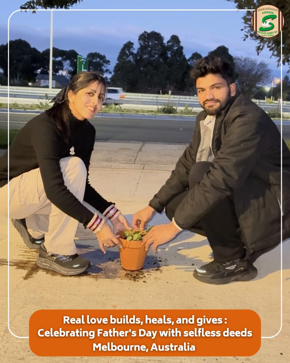 GreenSwelfares's tweet photo. Whether in India or abroad, hearts unite in one mission—to walk the path of humanity shown by Saint Dr. MSG Insan.
On the occasion of Father's Day, Shah Satnam Ji Green ‘S’ Welfare Committee volunteers celebrated by planting saplings, giving a green tribute to their spiritual father.
A gesture that speaks louder than words—nurturing nature, spreading love! 💚

#FathersDay #GreenTribute #SaintMSG #TreePlantation