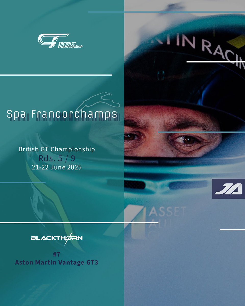 jonnyadam's tweet photo. The three words every driver longs to hear: Spa. Race. Week 🇧🇪 

Back with the Blackthorn AMR crew, &amp; looking to build on the strong effort last time out 🚀 &amp; for more solid points in the championship. 

Busy schedule coming up, but looking forward to being back.

#britishgt https://t.co/Soi4ulOZec