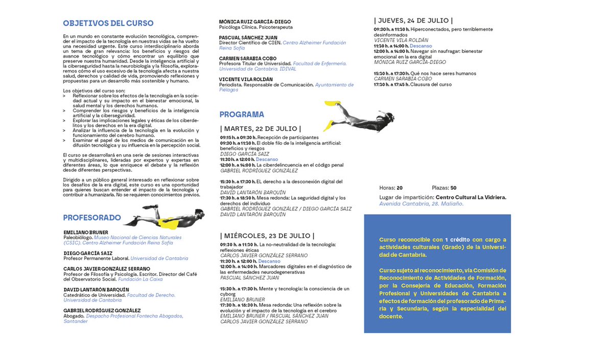 Carmen Sarabia Cobo (@c_sarabia_cobo) on Twitter photo 🚀 ¡Nuevo curso de verano en Camargo! 🔍 ‘Tecnología y humanización: entre la conexión y la desconexión’
📅 Fechas: 22‑24 julio
🎓 Matrícula del 21 mayo al 18 julio.
👉 Más info acortar.link/cgKTKv e inscripción: acortar.link/thnUnP
<a href="/cursosveranouc/">Cursos de Verano UC - @unican</a> 🚀 ¡Nuevo curso de verano en Camargo! 🔍 ‘Tecnología y humanización: entre la conexión y la desconexión’
📅 Fechas: 22‑24 julio
🎓 Matrícula del 21 mayo al 18 julio.
👉 Más info acortar.link/cgKTKv e inscripción: acortar.link/thnUnP
<a href="/cursosveranouc/">Cursos de Verano UC - @unican</a>