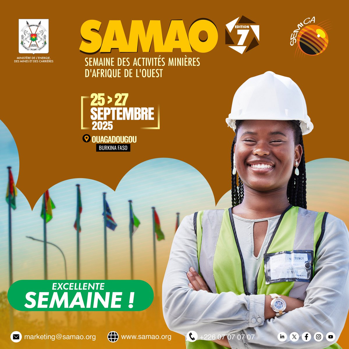 SAMAO (@samaomining) on Twitter photo Que cette nouvelle semaine soit synonyme d’élan, d’opportunités et de belles réussites. Gardez le cap, chaque jour compte. Excellente semaine à toutes et à tous !
🌐 samao.org
📞+226 07 07 07 07
✉ marketing@samao.org
#SAMAO2025 Que cette nouvelle semaine soit synonyme d’élan, d’opportunités et de belles réussites. Gardez le cap, chaque jour compte. Excellente semaine à toutes et à tous !
🌐 samao.org
📞+226 07 07 07 07
✉ marketing@samao.org
#SAMAO2025