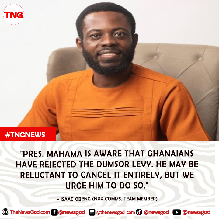 TheNewsGodtweet's tweet photo. "Pres. Mahama is aware that Ghanaians have rejected the Dumsor levy. He may be reluctant to cancel it entirely, but we urge him to do so." – Isaac Obeng (NPP Comms. Team Member)

#DumsorLevy #GhanaEconomy #IsaacObeng #Mahama2025 #NPP #EnergyCrisis #TheNewsGod #TNGExplore https://t.co/ZJod1hJtvv