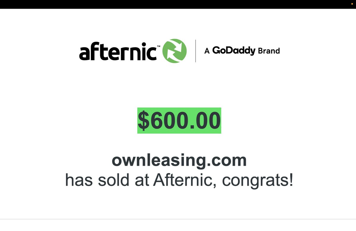 Reporting another small sale <a href="/afternic/">Afternic</a> 👋

ownleasing.com HT: 10 Months, picked up from the drops
