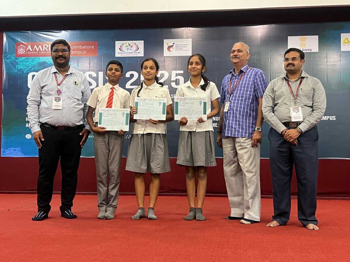 Amrita Vishwa Vidyapeetham (@amritaedu) on Twitter photo ATL Sarthi Community #Outreach Program conducted at 67 #schools by Amrita in Coimbatore. On 15 May 2025, ATL Sarthi nodal officer & #Amrita professor, Dr. Prashant R. Nair presented the report for 2024-25 to Mr. Shubham Gupta, Innovation Lead, AIM at <a href="/NITIAayog/">NITI Aayog</a> ATL Sarthi Community #Outreach Program conducted at 67 #schools by Amrita in Coimbatore. On 15 May 2025, ATL Sarthi nodal officer & #Amrita professor, Dr. Prashant R. Nair presented the report for 2024-25 to Mr. Shubham Gupta, Innovation Lead, AIM at <a href="/NITIAayog/">NITI Aayog</a>