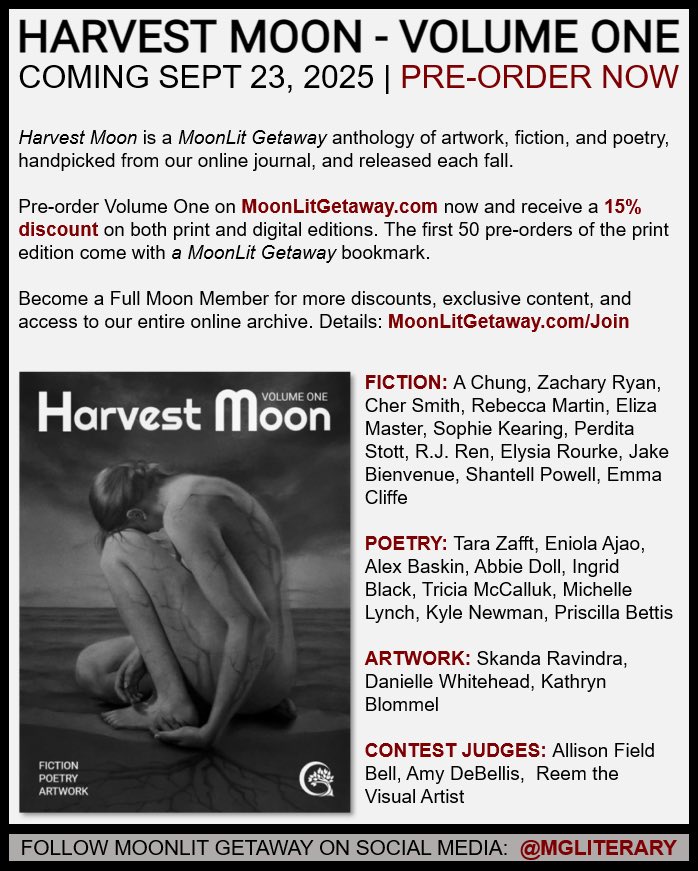 Brandon Nadeau (@bnadeauwriter) on Twitter photo Pre-order this amazing anthology from <a href="/MGLiterary/">MoonLit Getaway</a> now!
<a href="/PriscillaBettis/">Priscilla Bettis</a> <a href="/jake_bienvenue/">Jake ‘Young Bull’ Bienvenue</a> <a href="/amykdebellis/">Amy DeBellis</a> <a href="/AbbieDollWrites/">Abbie Doll</a> <a href="/AFB16/">Allison Field Bell</a> <a href="/SophieKearing/">♥️💀 ᵈᵉᵃᵈ ᵇᵘᵗ ᶠʳⁱᵉⁿᵈˡʸ 💀♥️</a> <a href="/triciamccallum1/">Tricia McCallum</a> <a href="/KyleNewmanDP/">Kyle Newman</a> @RJRen <a href="/chersmithbooks/">Cher Lulu Smith</a> #5amWritersClub #WritingCommunity #WritersLift #PoetryCommunity Pre-order this amazing anthology from <a href="/MGLiterary/">MoonLit Getaway</a> now!
<a href="/PriscillaBettis/">Priscilla Bettis</a> <a href="/jake_bienvenue/">Jake ‘Young Bull’ Bienvenue</a> <a href="/amykdebellis/">Amy DeBellis</a> <a href="/AbbieDollWrites/">Abbie Doll</a> <a href="/AFB16/">Allison Field Bell</a> <a href="/SophieKearing/">♥️💀 ᵈᵉᵃᵈ ᵇᵘᵗ ᶠʳⁱᵉⁿᵈˡʸ 💀♥️</a> <a href="/triciamccallum1/">Tricia McCallum</a> <a href="/KyleNewmanDP/">Kyle Newman</a> @RJRen <a href="/chersmithbooks/">Cher Lulu Smith</a> #5amWritersClub #WritingCommunity #WritersLift #PoetryCommunity