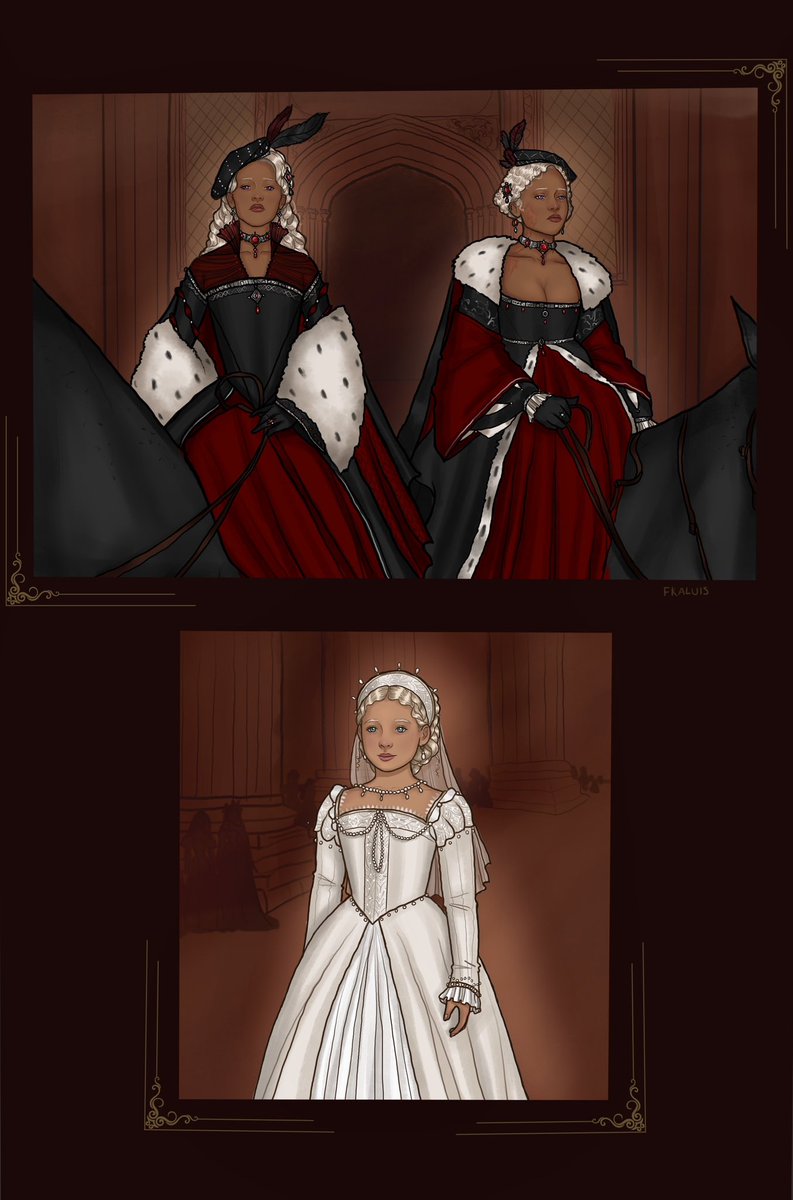 fkadaenerys's tweet image. “the doors to the throne room were thrown open, and the daughters of prince daemon entered upon a blast of winter air.”
rhaena & baela presenting daenaera velaryon #asoiaf