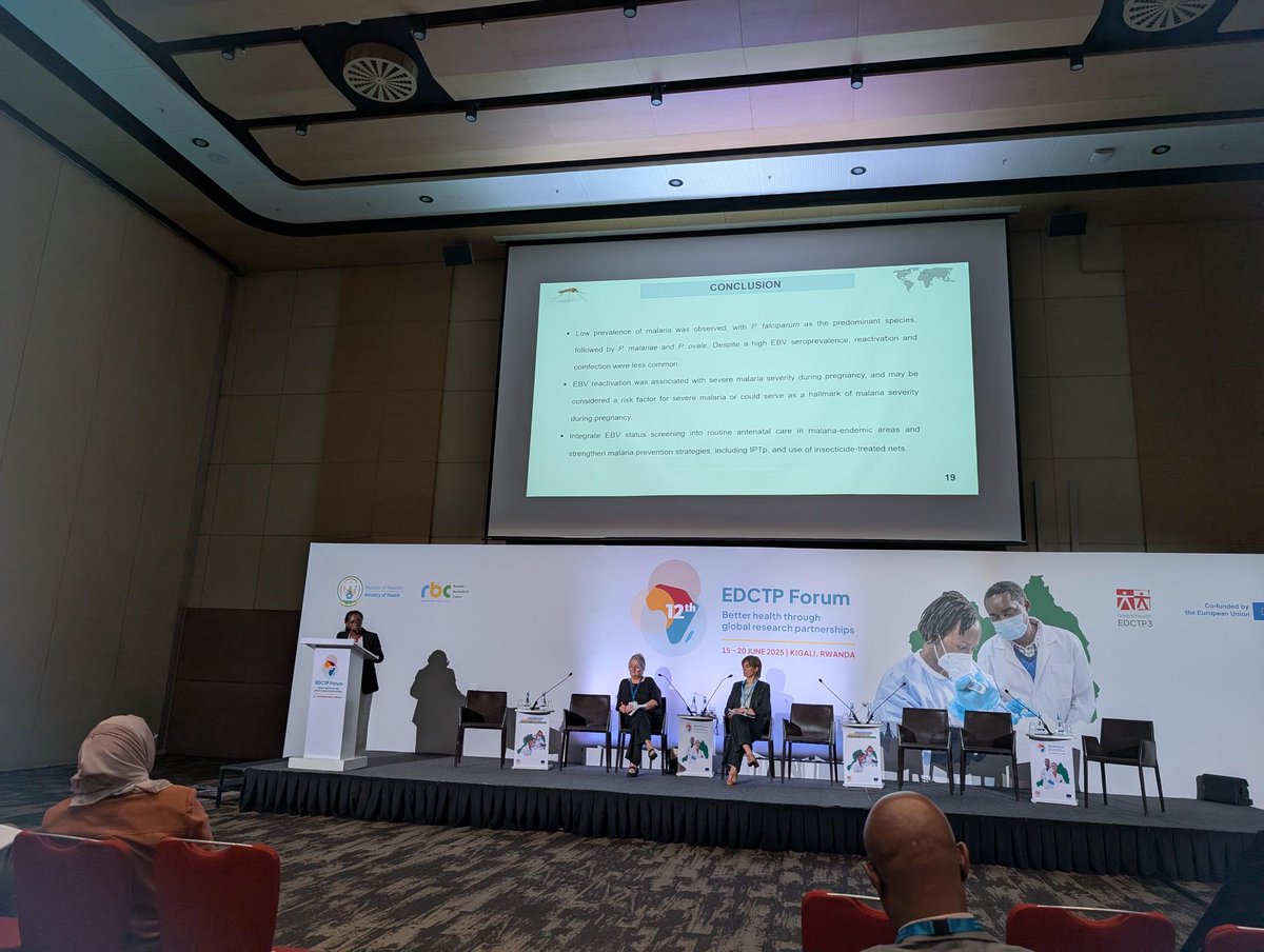 ALERRT_Global's tweet image. very interesting presentation this morning at the #EDCTPForum from Ide Armelle Djuidje Chatue (University of Yaounde I), on the association between Epstein-Barr virus reactivation and severe malaria in pregnant women in a malaria-endemic region of Cameroon.