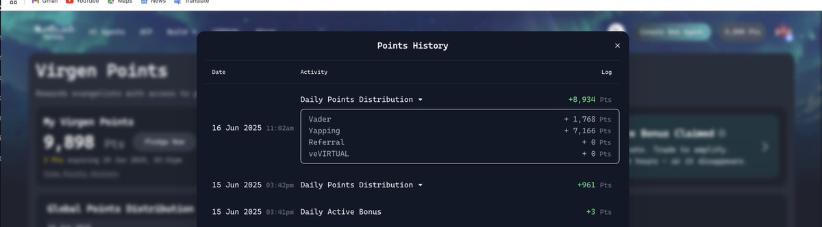 Farmercist's tweet photo. Day 2 yapping about @virtuals_io and I earned over 8934 virgen points 😵

What have I done to deserve this 👇
- I staked 12,000 @Vader_AI_ which gave me 1700 pts $vader
- I poured out my vexation about getting low Yap points and maybe virtuals foundation looked into my cry’s 🤷🏽‍♂️
- I joined @useBackroom $ROOM cause @Jampzey, @banditxbt said pivot there asap
- I reply virgen comments whether they follow me or not.

What else should I been doing to earn the most from virtuals?