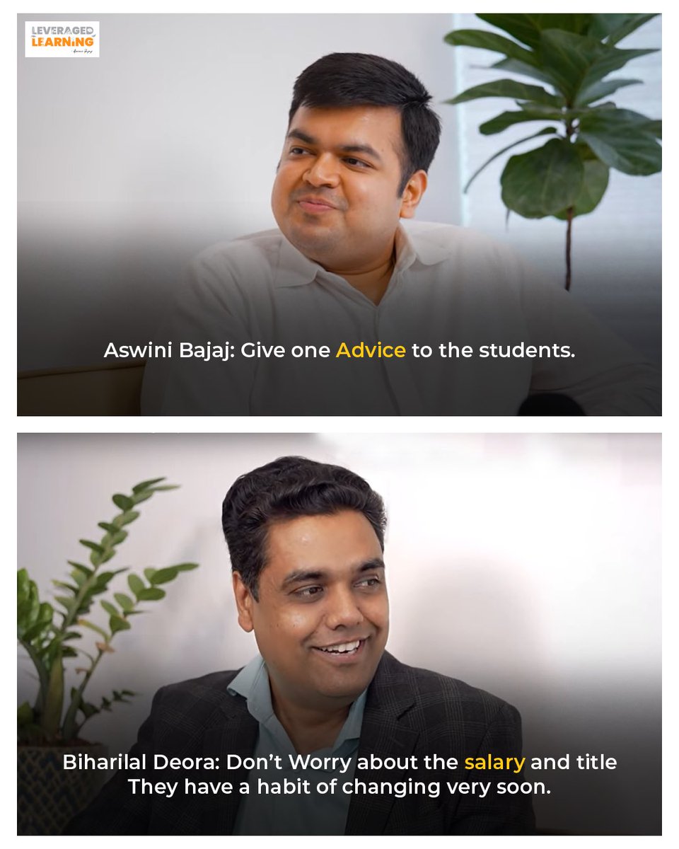 Leveragedlearn's tweet image. Students and professionals, take note.
Biharilal Deora’s advice, shared with Aswini Bajaj, might just shift your path.
Watch On YouTube: youtu.be/sbzgwuSuFOM?si…
#CareerAdvice #ProfessionalGrowth #StudentSuccess #FinanceCareers #MentorWisdom #AswiniBajaj #BiharilalDeora