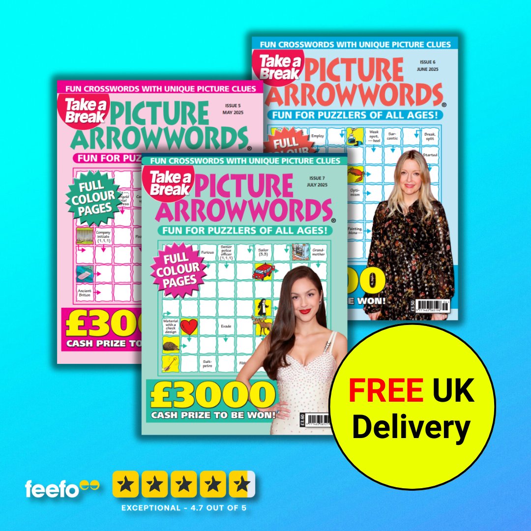 🧩 Brighten up your brainpower with Picture Arrowwords!
Packed with picture-based clues, this hard-to-put-down puzzle magazine is fun for all ages - and you could win cash prizes in every issue!

Subscribe now and enjoy FREE UK delivery!
Click here: bit.ly/3ZwM8BY