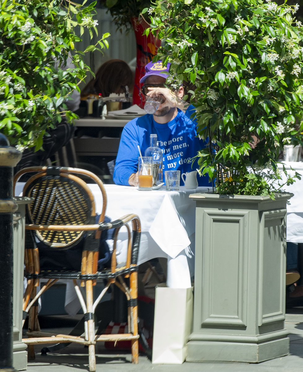 Harry having a meal with Tommy in London - 12 June