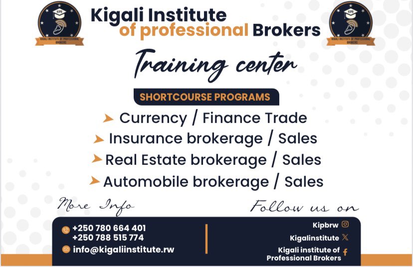 kigalinstitute's tweet image. 📣 Want to start a career in brokerage?
Join short course programs at Kigali Institute of Professional Brokers:
💰 Currency Trade
🛡 Insurance
🏠 Real Estate
🚗 Automobile Sales

📞 +250 794424448 | info@kigalinstitute.rw
📍 Kigali, Rwanda
#KIPB #BrokerTraining #KigaliJobs