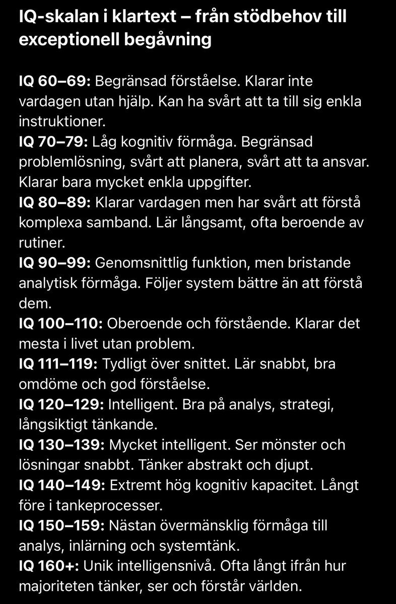 Om du undrar varför Sverige förändrats så snabbt - titta på listan över varifrån flest invandrare kommit de senaste 10 åren.
Titta sen på IQ-statistiken för samma länder.

Du behöver inte vara expert för att se vad som händer.
När ett högfungerande land ersätter sin befolkning