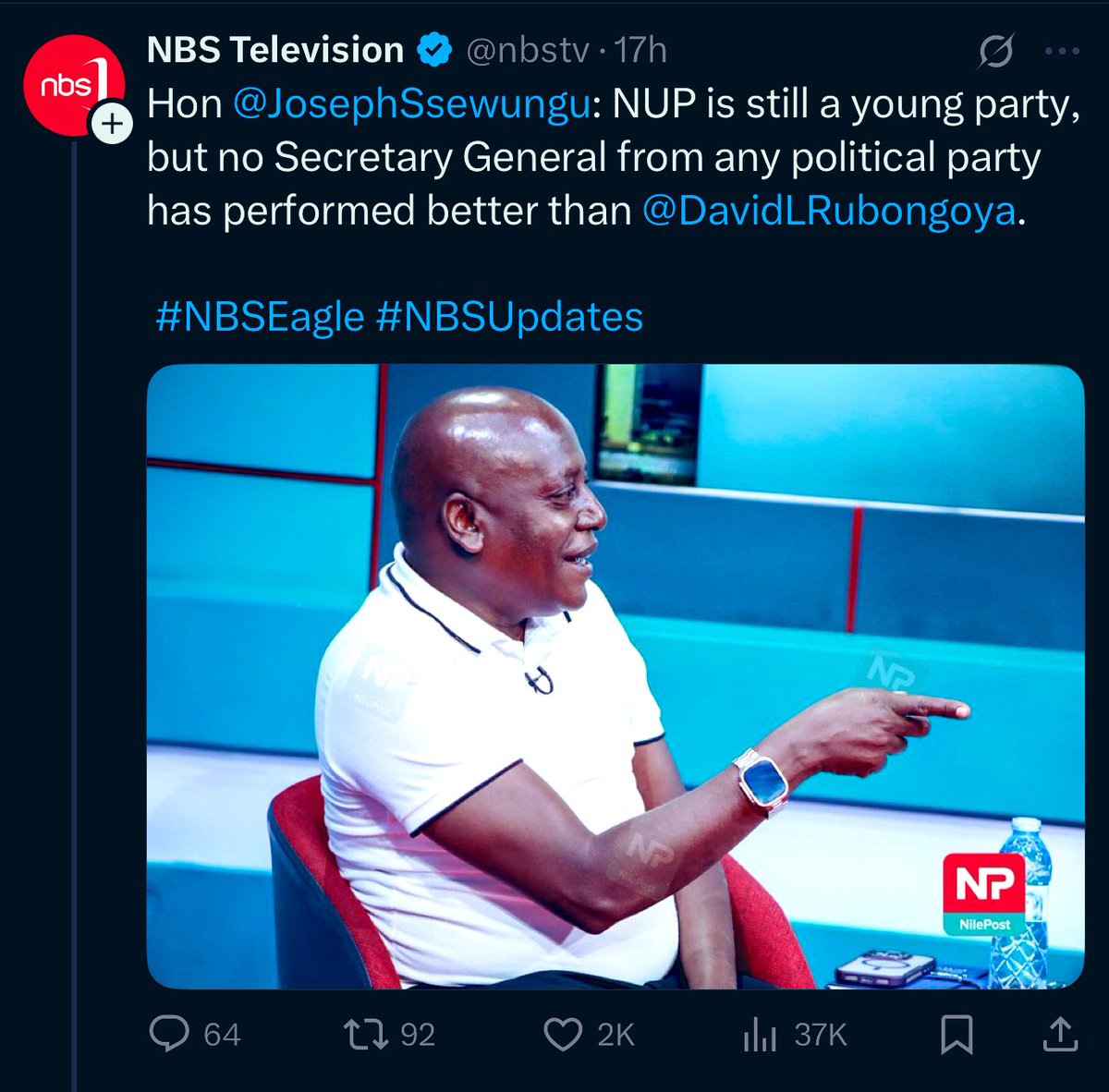 brucenahabwe1's tweet photo. I entirely agree. @DavidLRubongoya is a breed of his own ✍🏿 https://t.co/6DQqkoXCsH