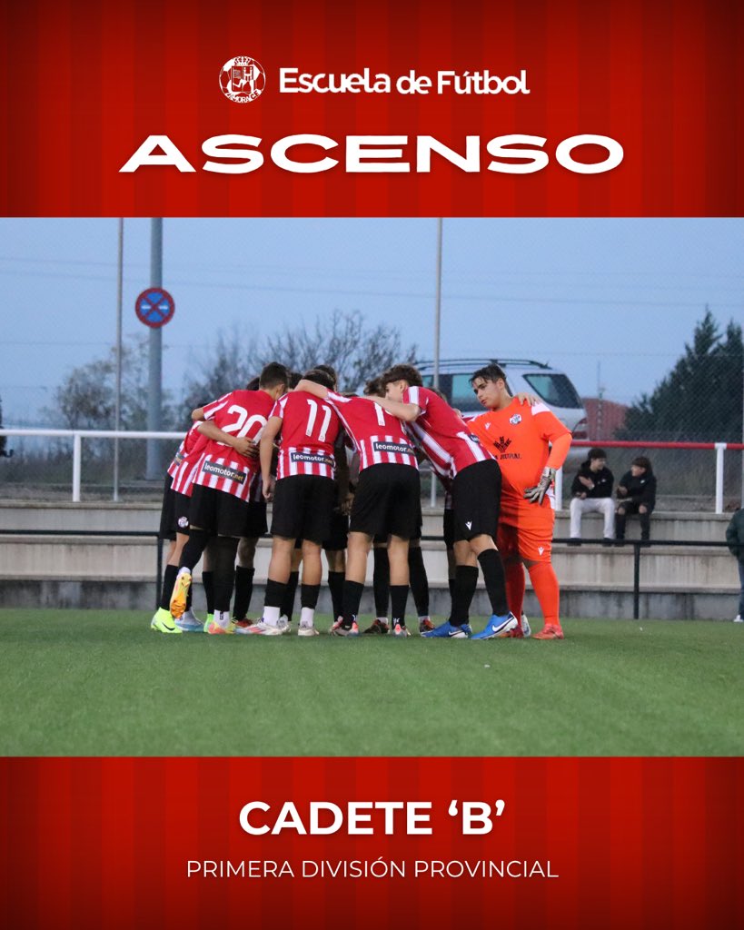⚽ 𝘾𝘼𝘿𝙀𝙏𝙀 ‘𝘽’ | 

📣 Tras el ascenso del Cadete ‘A’, el equipo de Alejandro Diaz asciende a Primera División Provincial Cadete.

✌️ Doble ascenso Cadete.

¡Enhorabuena! 🎉

#CadeteB | #EscuelaZCF