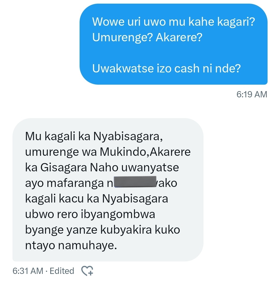 #Zinduka 

Iyi ruswa bivugwa ko ijejeta muri iyi minsi mu tugari irahagarikwa na nde?

Tuganire! 

<a href="/RwandaLocalGov/">Ministry of Local Government | Rwanda</a> <a href="/RISARwanda/">Rwanda Information Society Authority</a> <a href="/NidaRwanda/">NIDA Rwanda</a>