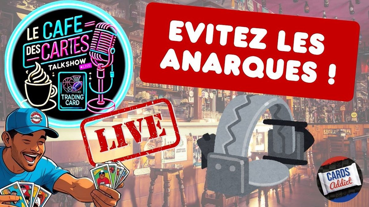 ☕️ 21h un mousseux #CaféDesCartes 
Plein d’actus, de sorties, de pépites et d’anecdotes.
On vous attend sur twitch et YouTube 
#CardsAddict #thehobbby #sportscards