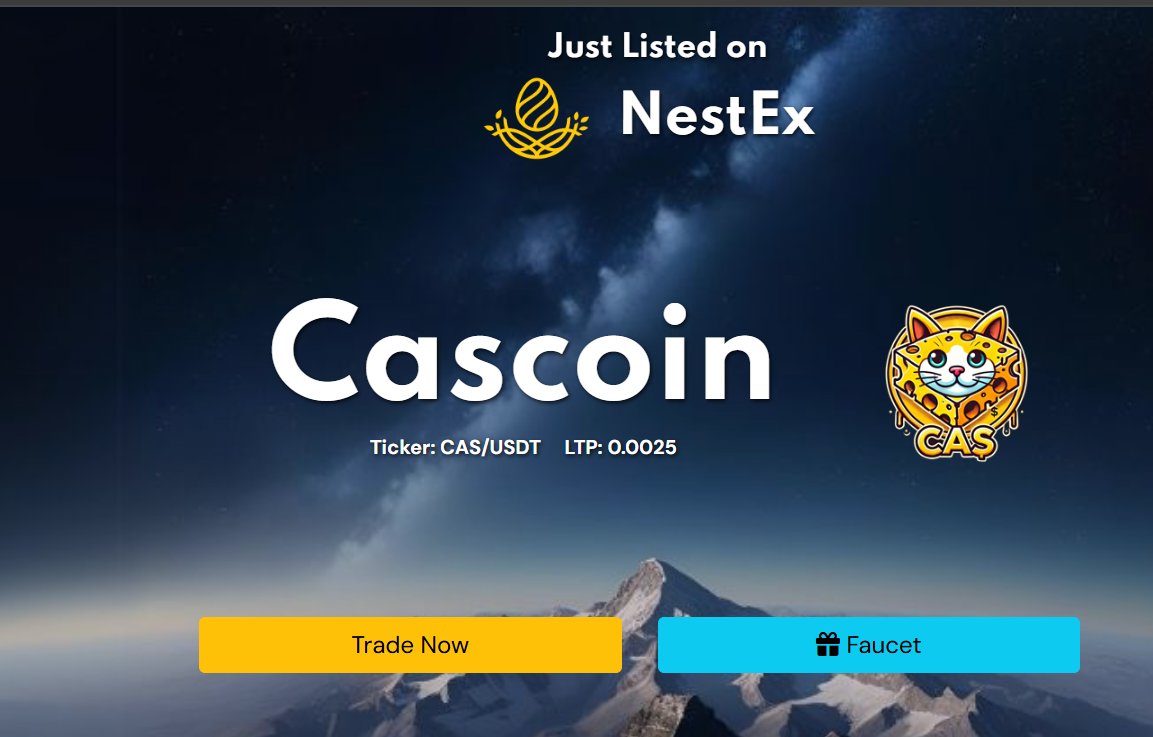 NestEx (@nestex_one) on Twitter photo <a href="/CascoinC/">Cascoin (CAS)</a>
$CAS is now officially listed on #NestEx
Trading pair: CAS/USDT
Link: trade.nestex.one/spot/CAS
A mineable cryptocurrency forged from its own genesis block and powered by the battle-tested Litecoin Cash codebase. <a href="/CascoinC/">Cascoin (CAS)</a>
$CAS is now officially listed on #NestEx
Trading pair: CAS/USDT
Link: trade.nestex.one/spot/CAS
A mineable cryptocurrency forged from its own genesis block and powered by the battle-tested Litecoin Cash codebase.