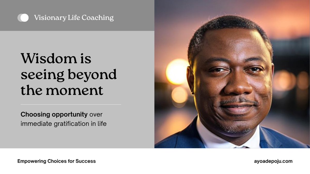 A monkey will choose a banana over $1M, because it doesn’t realize the money could buy a banana plantation.

Many of us do the same in life: choosing comfort over opportunity, the now over the next, the visible over the valuable.

Wisdom is seeing beyond the moment, and choosing