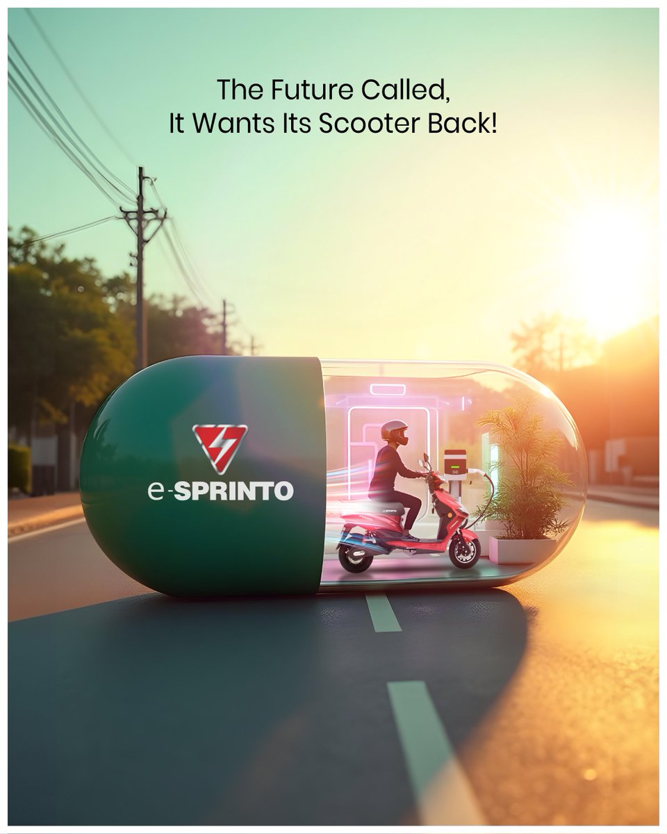 e_Sprinto's tweet photo. The only pill that’s prescribed for a greener, cleaner future. ⚡️
.
.
.
#ElectricScooter #EVRevolution #GreenMobility #FutureIsElectric  
#SustainableTransport #EcoFriendlyRide #UrbanMobility #EVIndia  
#eSprinto #RideTheFuture #GoElectric #CleanEnergy #EVLife https://t.co/OpefcPJuEf