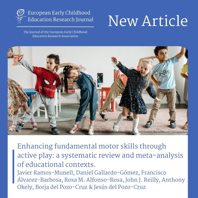 eecera's tweet image. 📄 New article in the EECERJ: 

Enhancing fundamental motor skills through active play: a systematic review and meta-analysis of educational contexts. 

tandfonline.com/doi/full/10.10…

#AcademicResearch #JournalArticle #ResearchFindings #NewResearch #EECERJ #EECERA