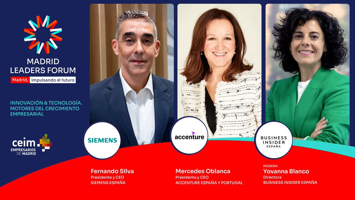 𝗖𝗘𝗜𝗠 (@_ceim_) on Twitter photo 💬 ¿Cómo impulsan la innovación y la tecnología el crecimiento empresarial?
En el <a href="/MadLeadersForum/">MADRID LEADERS FORUM</a> abrimos un diálogo imprescindible sobre las claves que están transformando la estrategia y competitividad de las grandes compañías.
Intervienen:
🔹 Fernando Silva, presidente y 💬 ¿Cómo impulsan la innovación y la tecnología el crecimiento empresarial?
En el <a href="/MadLeadersForum/">MADRID LEADERS FORUM</a> abrimos un diálogo imprescindible sobre las claves que están transformando la estrategia y competitividad de las grandes compañías.
Intervienen:
🔹 Fernando Silva, presidente y