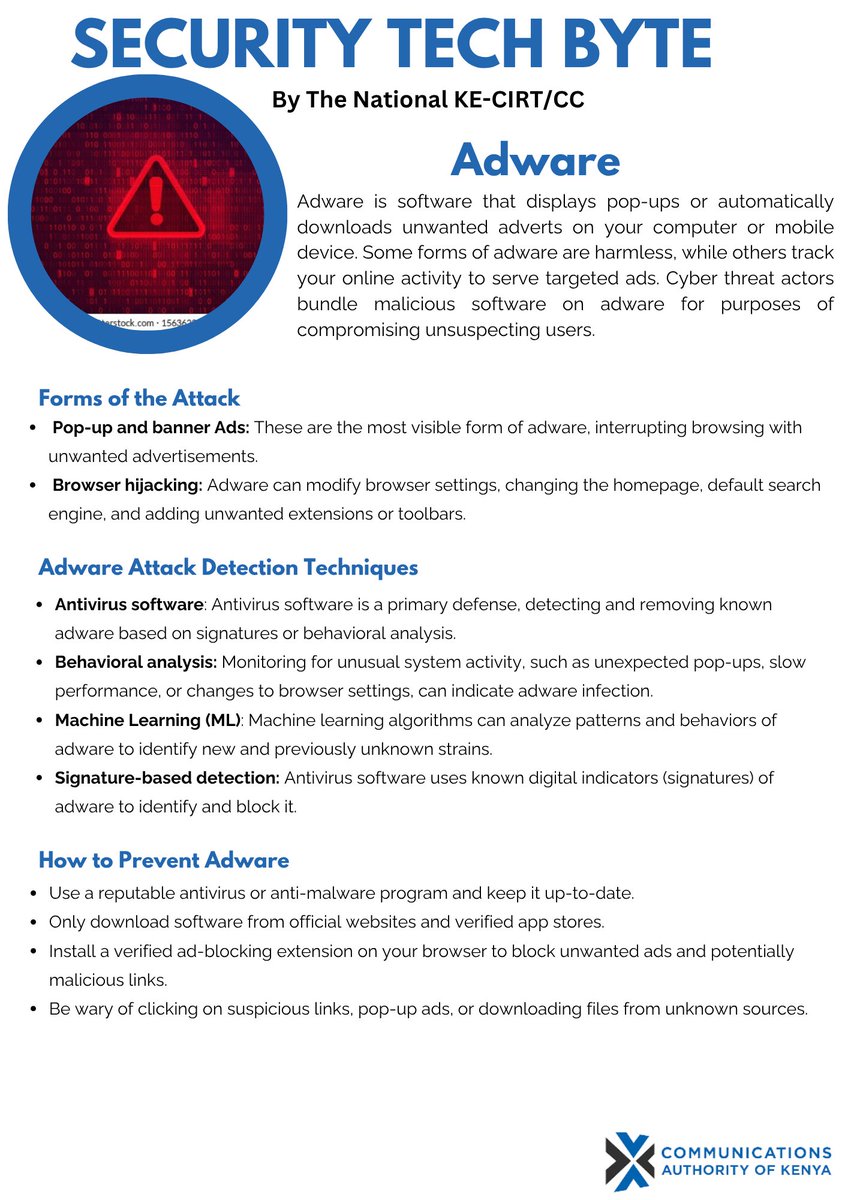 Keep your devices clean and your browsing smooth! Our latest #SecurityTechbyte tackles #Adware, the hidden culprit behind those relentless pop-up ads. Understand how to identify and eliminate it for a better online experience. #BeCyberSmart #cybersecuritytips