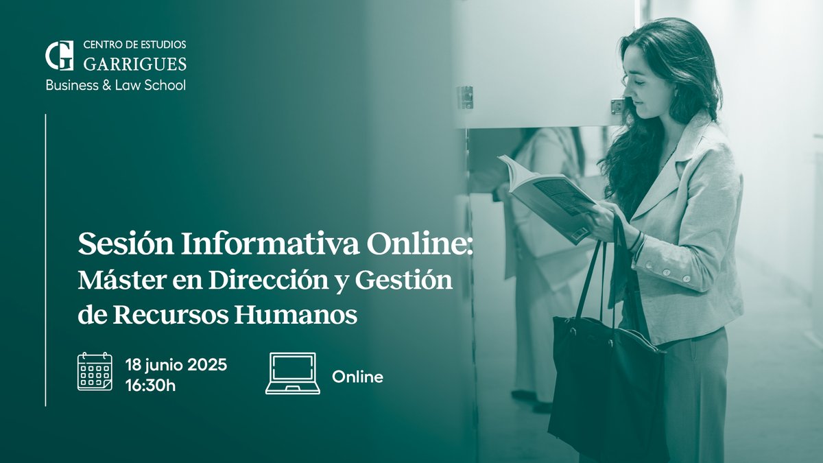 No pierdas la oportunidad de conocer en detalle nuestro Máster en Dirección y Gestión de Recursos Humanos el próximo jueves, 18 de junio, a las 16:30h. 
¡Apúntate!
centrogarrigues.com/nuestro-centro…
