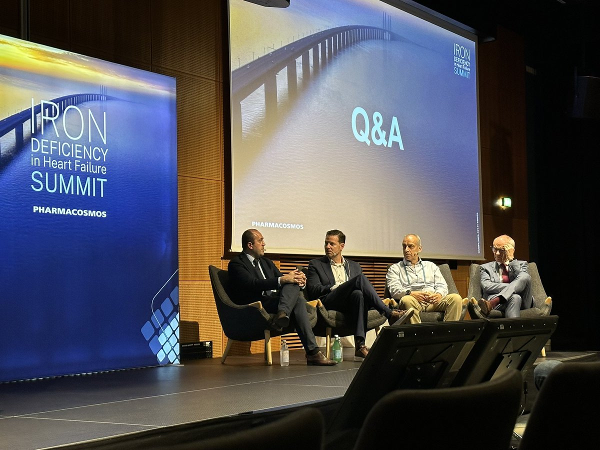 All star line up, discussing #irondeficiency in #heartfailure with chief investigators discussing #FAIRHF2, #HEARTFID, #IRONMAN and #AFFIRMAHF trial results 🫀