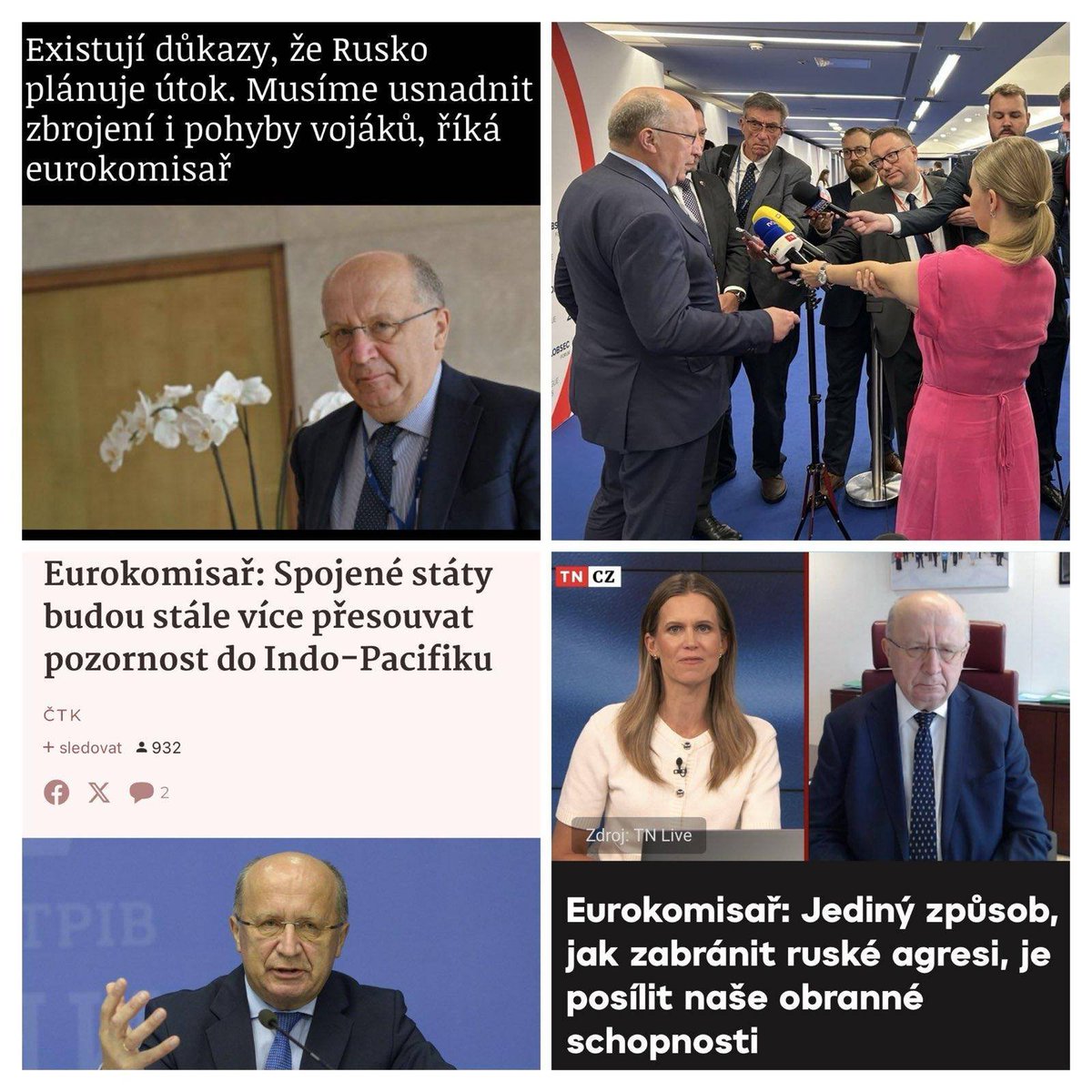 Evropská komise v ČR (@zek_praha) on Twitter photo Minulý týden navštívil Česko komisař pro obranu a vesmír Andrius Kubilius.
Co nejvíc rezonovalo v médiích?👇
🗣️<a href="/televizninoviny/">TN.cz</a> 👉tinyurl.com/TelevizniNovin…
🗣️<a href="/CT24zive/">ČT24</a> (od 4:40)👉tinyurl.com/StudioCT24
🗣️<a href="/SeznamZpravy/">Seznam Zprávy</a> 👉tinyurl.com/SZCTK
🗣️<a href="/CRoPlus/">Český rozhlas Plus</a> 👉tinyurl.com/InterviewPlus Minulý týden navštívil Česko komisař pro obranu a vesmír Andrius Kubilius.
Co nejvíc rezonovalo v médiích?👇
🗣️<a href="/televizninoviny/">TN.cz</a> 👉tinyurl.com/TelevizniNovin…
🗣️<a href="/CT24zive/">ČT24</a> (od 4:40)👉tinyurl.com/StudioCT24
🗣️<a href="/SeznamZpravy/">Seznam Zprávy</a> 👉tinyurl.com/SZCTK
🗣️<a href="/CRoPlus/">Český rozhlas Plus</a> 👉tinyurl.com/InterviewPlus